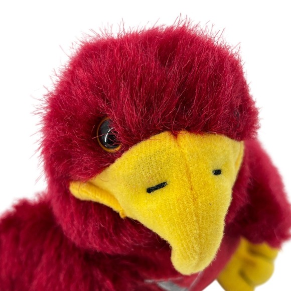 Viterbo University V Hawk Mascot Plush Stuffed Bird Red Yellow VU 6" - Picture 5 of 10